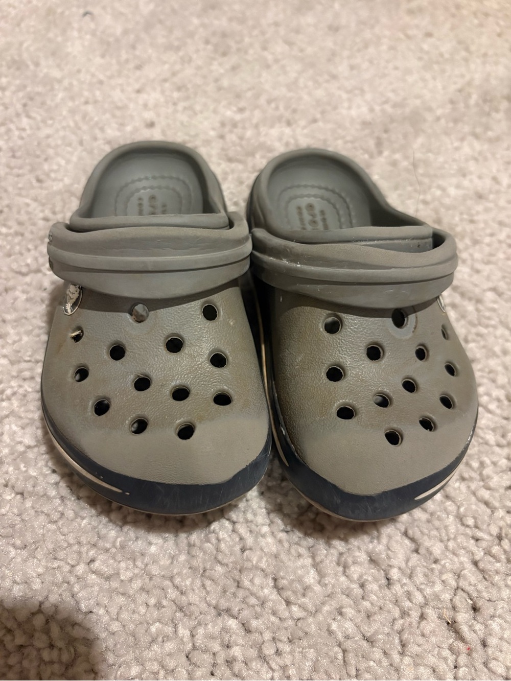 CROCS Kids Olive Gray Slip-On Clogs